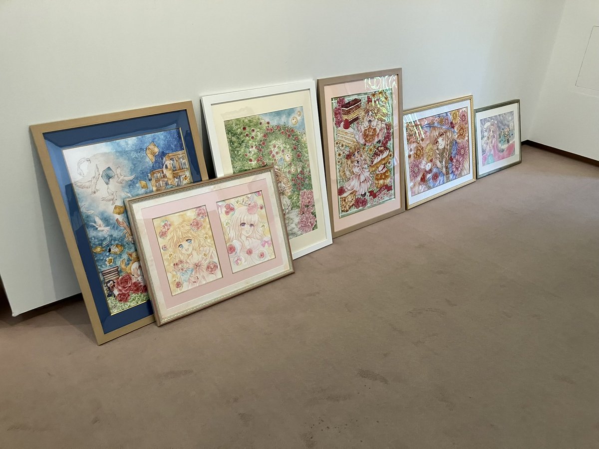 NYAOKICH's tweet photo. 設営2日目！
腰大事いいヾ(;;ﾟДﾟ)ﾉ

#浩峰尚梅田裕子2人展
〜少女まんがとイラストの世界〜
7/1〜9/6
加藤栄三.東一記念美術館　第2展示室
7/4 13時〜ギャラリートーク https://t.co/9YftsRCyB1
