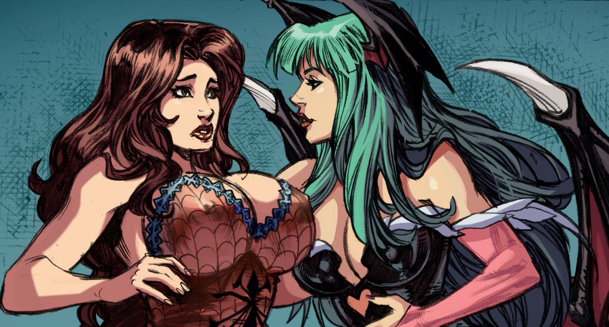 SampleArtComics's tweet photo. Ooo Morrigan likes what she sees!
Poor little Spider-Maiden https://t.co/W59EQhEFv4
