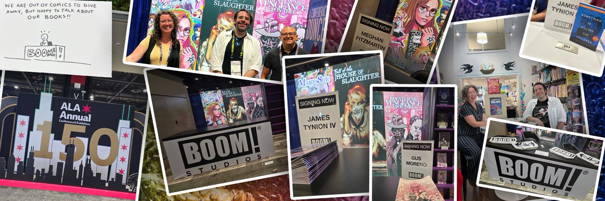 boomstudios's tweet photo. Another ALA in the books!

Just a lil’ photo dump since this show is one of our faves, and we're so grateful for this time to connect with the librarians, educators, and authors that make our industry possible!

Big thanks if you got to come to our booth, and see you next year! https://t.co/JFwhszJWTw