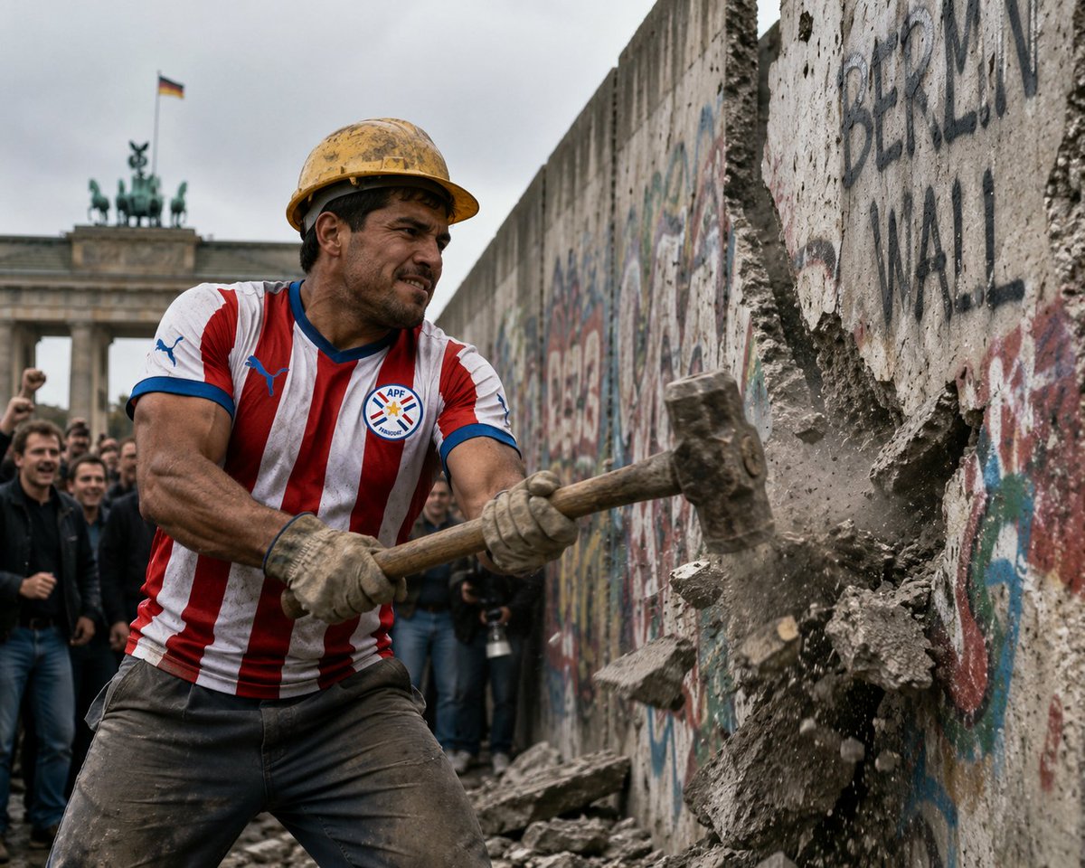 linfotcd8's tweet photo. el muro de berlim lo tumbó un albañil  paraguayo https://t.co/5yh3Ory40y