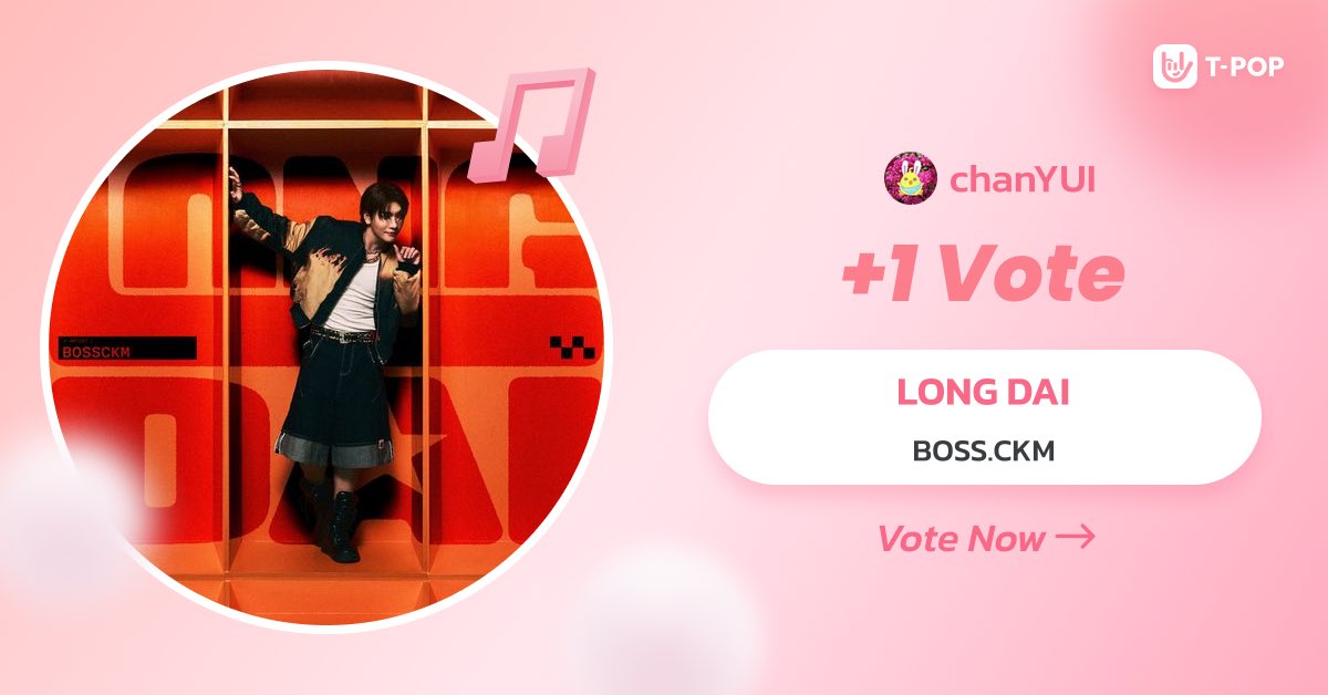 NEGI8WF's tweet photo. Today's free vote complete〜

🎧#LONGDAI 

Vote for your favorite new music release of the week on #TPOP
https://t.co/MQlXW9QcFq

#bosschaikamon #BOSSCKM https://t.co/Z815jz7n68