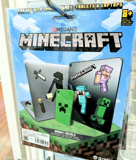 e_stadium_SAGA's tweet photo. おはようございます🤍
#eスタジアム 佐賀です🎈

本日は　#Minecraft より、デカールステッカーをご紹介❕

マイクラのステッカーがたっぷり入った大容量パック💭

ぜひパソコンやタブレットをデコってみてください💎

税込1,650円で販売中です💡 https://t.co/ZYAToupwHB