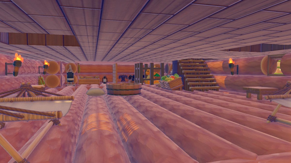 TheChrisPranger's tweet photo. I have played just a little (100+ hours) of #Pokopia. Here's my current favorite creation, a ship with a fully stocked cargo hull and a few obvious inspirations to other great ships. Captain Raikou welcomes you aboard! https://t.co/HGzBpwIM21