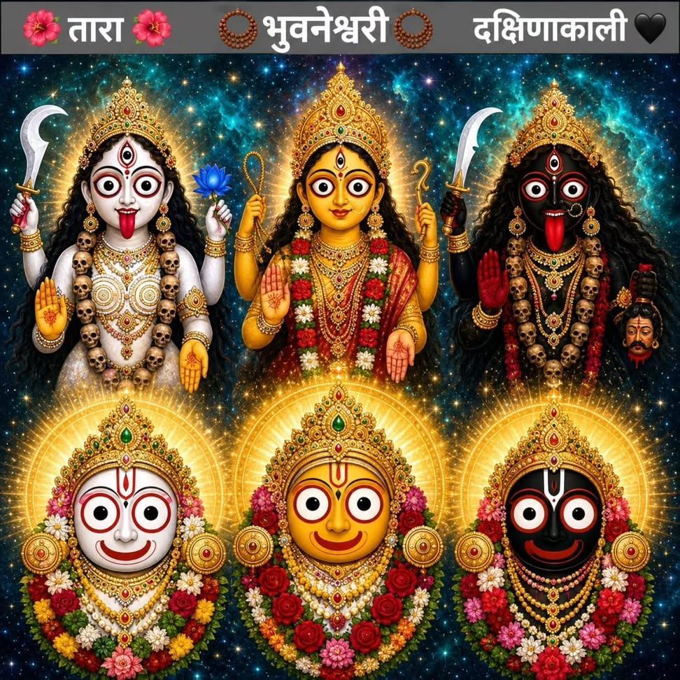 pirates_king_7's tweet photo. उग्रतारा शूलपाणि सुभद्रा भुवनेश्वरी ।
नीलाद्रौ तू जगन्नाथ साक्षात् दक्षिणाकालिका ।।

महानिर्वाण तंत्र 😊❤️

तंत्र रहस्य ।। श्री जगन्नाथ धाम शाक्त साधकों के लिए अत्यंत विशेष है।। https://t.co/lpl9JjrLxI