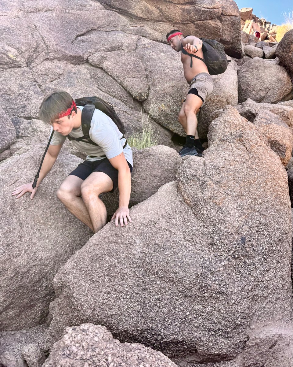 maddesert's tweet photo. Top terrain! 🐪🔙

Cousins Nick H., OKC, and David H., PHX, were ready to scramble, bringing the grit on the steep boulder fields to bag the summit of Camelback Mountain, 06-28-26.

Mad Desert Trekking 🏜🦎💀🌵☀️
Intense Human-Powered Adventures in Phoenix + Scottsdale, Arizona https://t.co/XhpShs6IMN