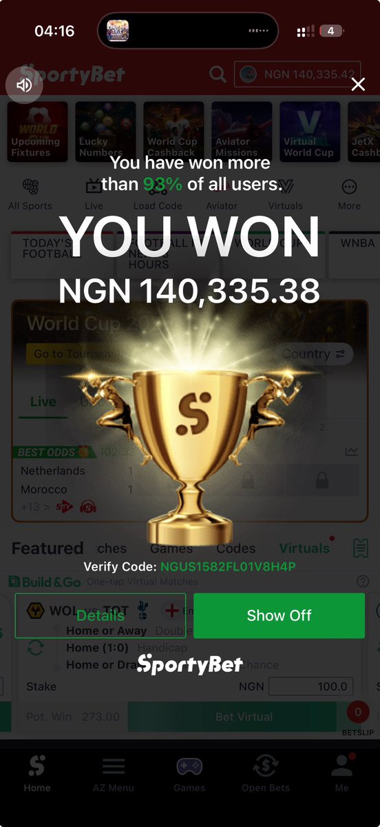 AdegokeSebasti2's tweet photo. @predictionsight Surely a working man will meet his luck 🍀 
God is the greatest.

God came through 🥹. https://t.co/mRaNrsOWw9