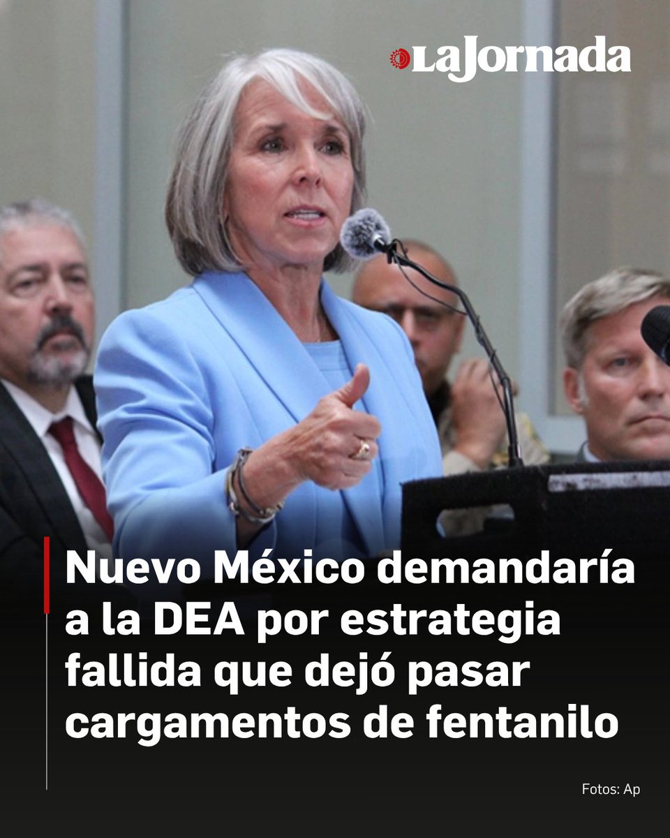 lajornadaonline's tweet photo. La gobernadora de Nuevo México afirmó que las autoridades estatales podrían reclamar miles de millones de dólares en daños tras las revelaciones de que agentes de la Administración para el Control de Drogas de EU (DEA) permitieron repetidamente que cargamentos de fentanilo llegaran a comunidades azotadas por las drogas.

Lee la nota: https://t.co/RQzeqaQjRG