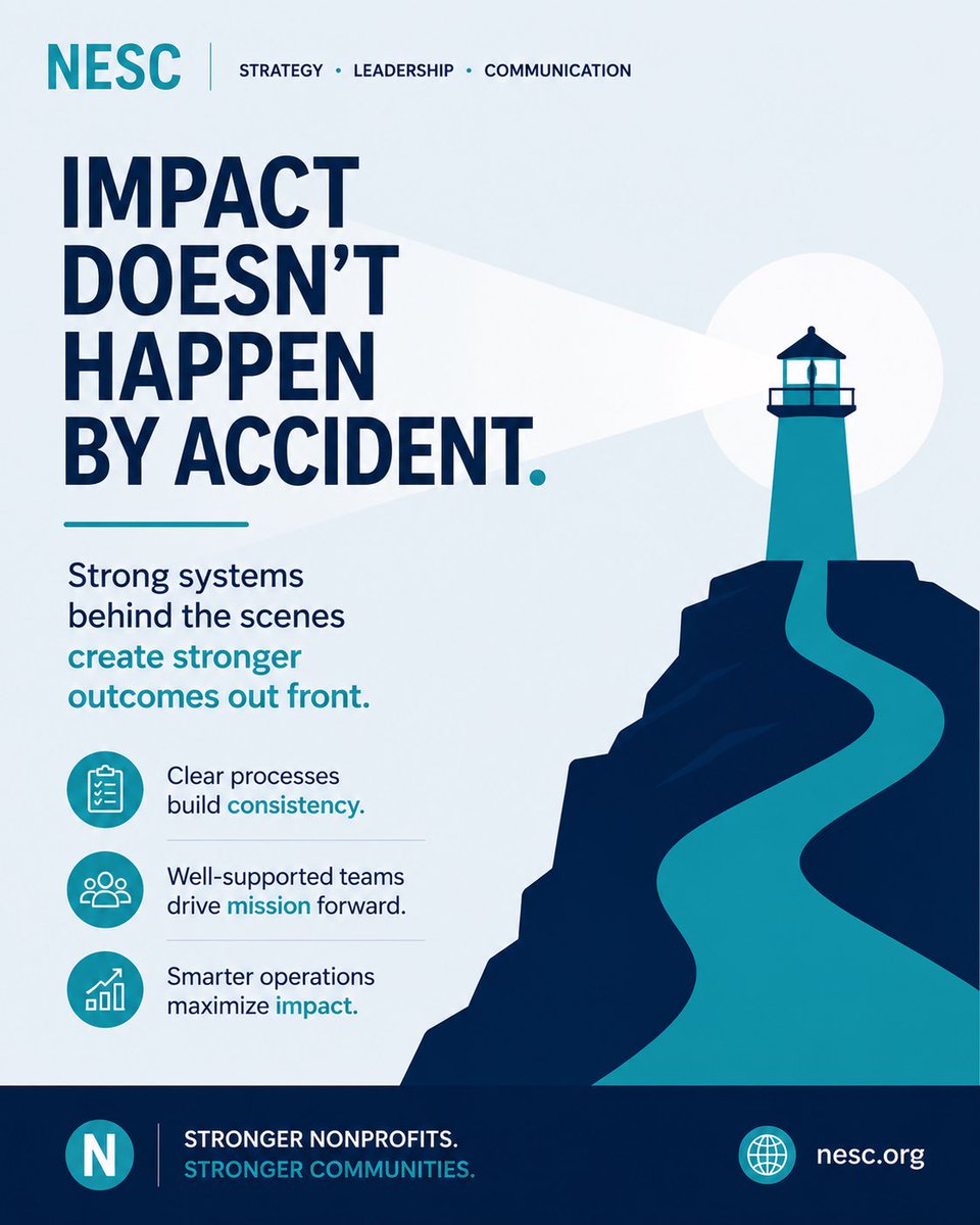 NESC_NY's tweet photo. Impact isn’t built overnight.

It’s built through strong systems, thoughtful leadership, and organizations that are prepared to serve their communities for the long term.

The work people see is only possible because of the foundation built behind the scenes.

#Nonprofit #Leadership #CommunityImpact #MissionDriven #NESC
