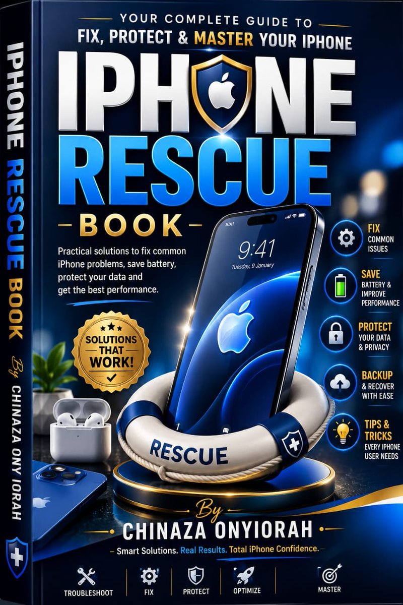 Eman_Primes's tweet photo. Is your iPhone battery dying fast? Storage full warning every day? WhatsApp eating 20GB?

This is NOT theory. This is 22 step-by-step fixes you can do in 2 minutes. No big English. No tech jargon.

Inside: 
✓ Battery drains after iOS update - Fix in 3 steps
✓ iPhone gets hot + battery drops fast 
✓ Storage Full 50GB+ warning - Clear it without deleting photos
✓ WhatsApp taking 20GB - Cut it to 2GB today
✓ System Data 50GB+ - Safe way to reduce it
...and 17 more real problems iPhone users face daily.

Format: Instant PDF download. Read on phone, tablet, or PC.
Written by: Favour O. 
Price: ₦1,000 Launch Price - Will increase after first 20 buyers.

Stop suffering. Fix your iPhone like a pro today.

Tap here👇to get instantly 
https://t.co/PE64h2eDzk
