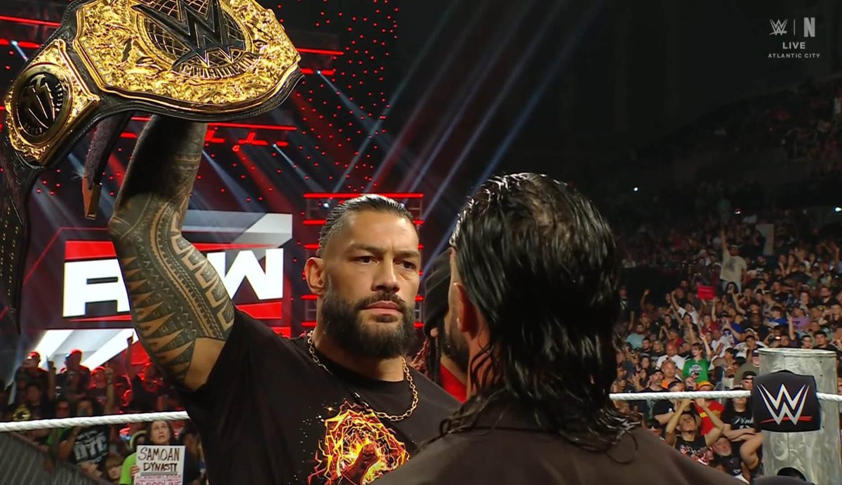 reigns_era's tweet photo. BROTHERS FOREVER.

One. Last. Dance.

Summerslam. 

#WWERaw https://t.co/TbbiSFDzcr