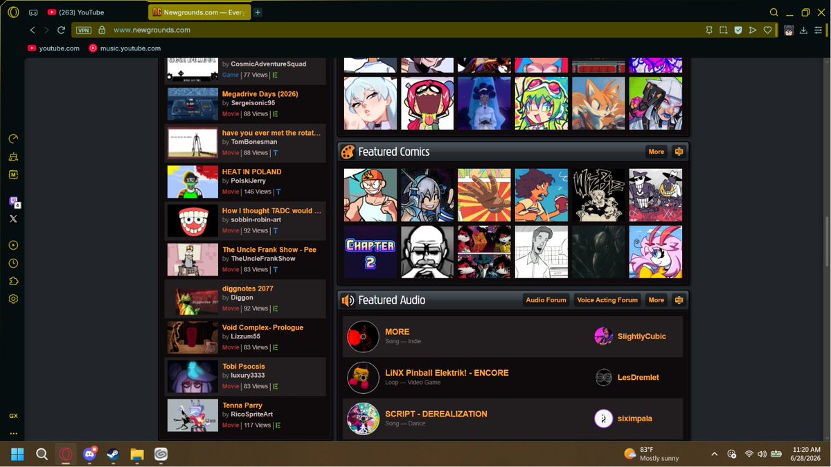 Boldcoma's tweet photo. I just wanted to say thank you to anyone that took time to read our dumb little comic, and Im very thankful to be able to share the front page of @Newgrounds with one of my best friends @Shrew_Henderson Love ya bro https://t.co/LaPEPTB75E