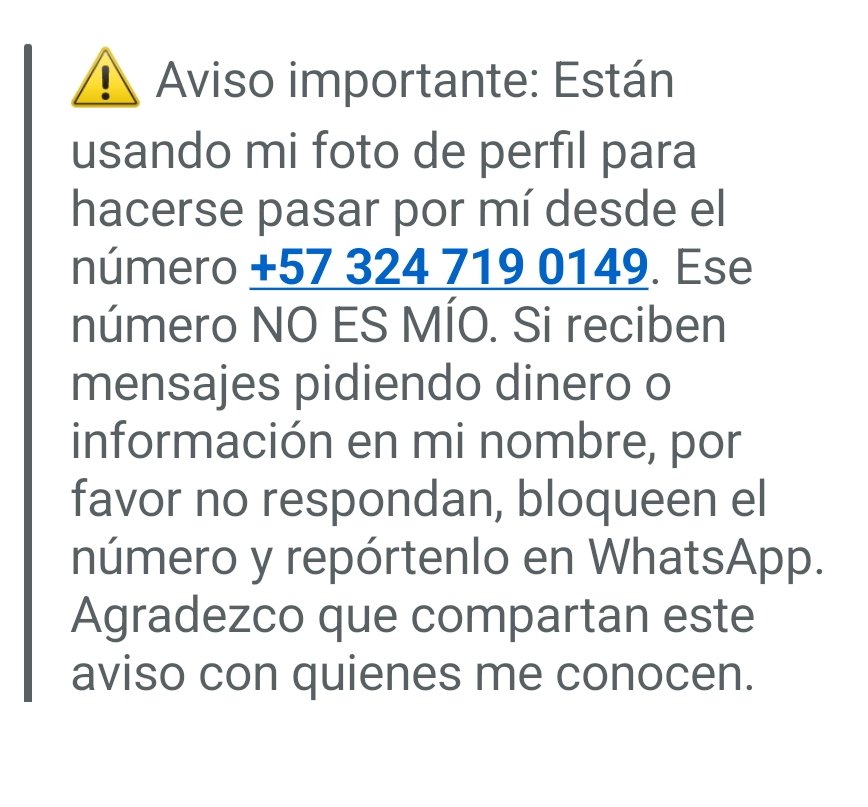 carojarasanta's tweet photo. ATENCION TODOS. ME SUPLANTARON 👇🏼
Favor RT  y REPORTAR https://t.co/zcirYnRTEV