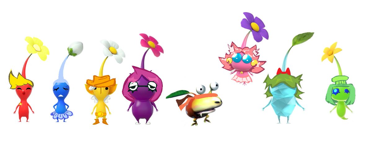Just_grass4's tweet photo. what if they were ALL pikmin???? deltarune chapter 5 pikmin au https://t.co/oFqV4fDs34