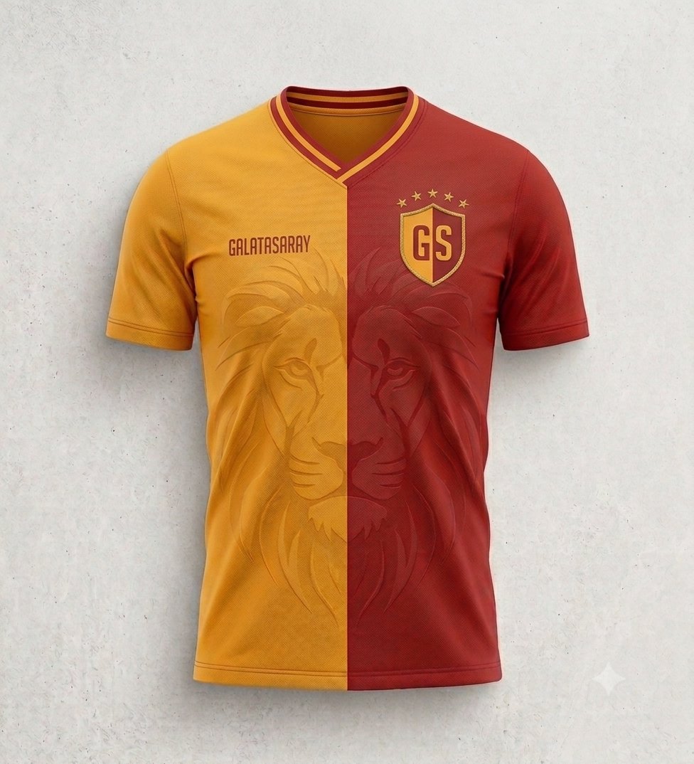 mjoraz's tweet photo. Gemini kullanarak efsane formamızı biraz uyarladım. Sizce nasıl? @GalatasaraySK @ultrAslan ,💛❤️ @CypriotUrban #yeniforma #parçalı #MetinOktay https://t.co/CiYTuouUYm