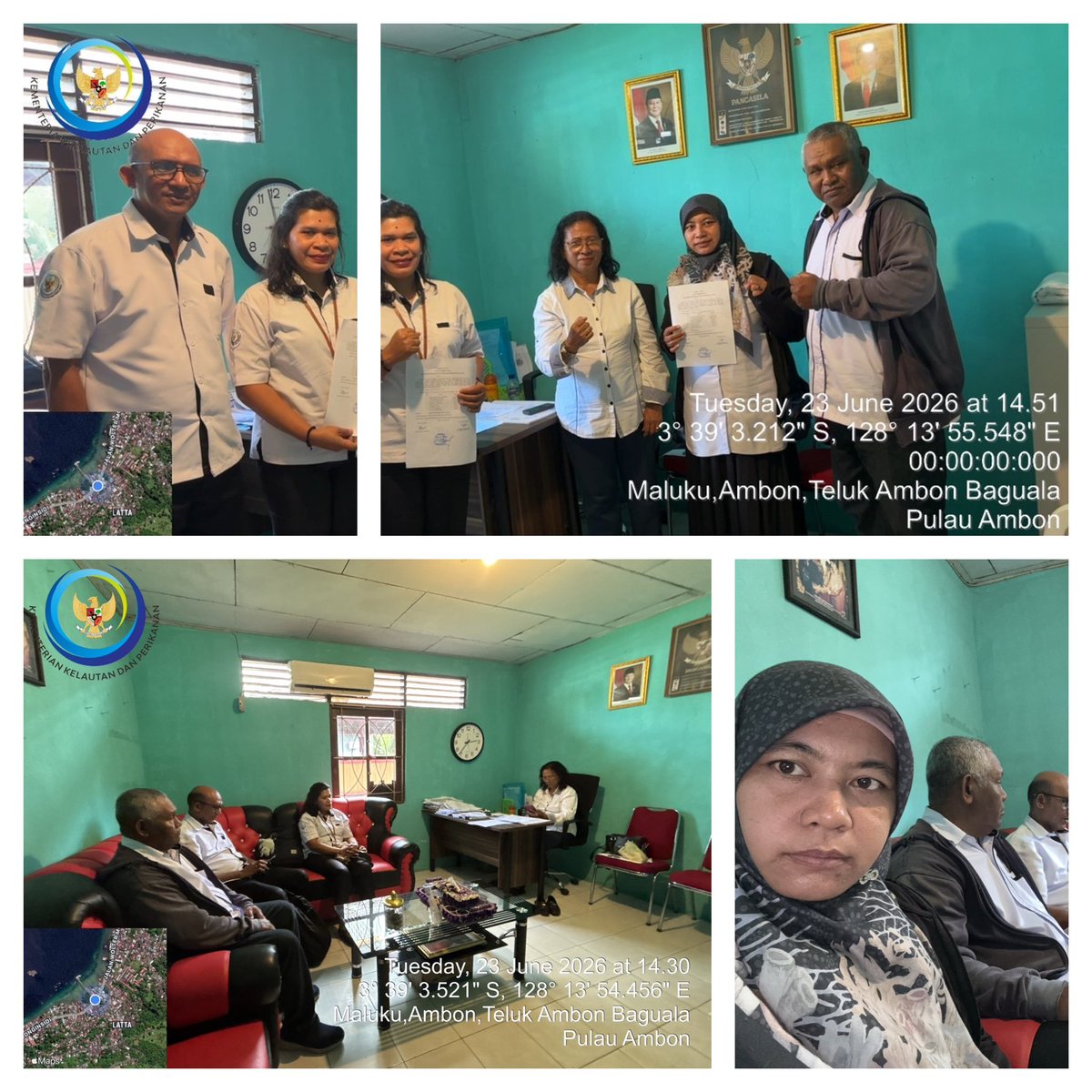 AnethLouhenape2's tweet photo. Selasa (23/06/2026)Agnetha Louhenapessy,Luhkan Kota Ambon, Koordinasi ke kepala Pemerintah Negeri Halong terkait kegiatan Kelautan dan perikanan di Negeri Halong
#GiatLuhkanSatminkalAmbon
@bppsdm_bp3ambon
@bppsdm_pusluhkp
@bppsdm_kp https://t.co/0sSdHszqm8