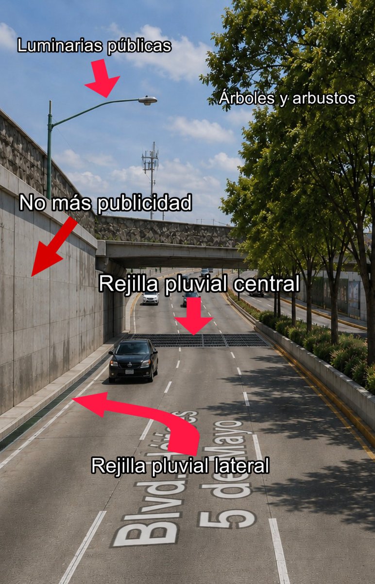 JBauchoa's tweet photo. Hace unos días, en mi ansiedad hablé con ChatGPT sobre la falta de sistema pluvial en Puebla y como ejemplo le puse el paso a desnivel de “San José”, le pedí que le hiciéramos ajustes y si bien es cierto es una IA, su resultado fue mejor que la del gobierno presente y pasado

1/3 https://t.co/CVFk00Jdp6