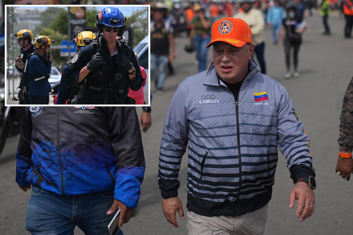 nypost's tweet photo. 'Thug' Venezuelan leader with $25M price on his head seen berating US earthquake rescue team https://t.co/NXIYyFvZNp https://t.co/s5cAENZTvG