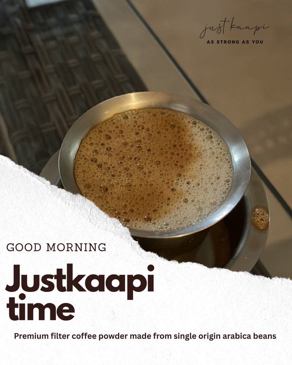 ratweetzz's tweet photo. Some mornings begin with intention. Some begin with a cup of filter coffee.
The best ones begin with both.
#justkaapi #premiumfiltercoffeepowder from @Ramyam_Naturals https://t.co/2vwyufNODN