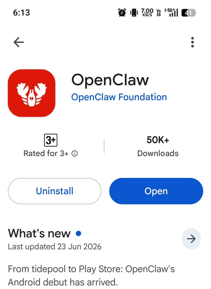 yabhishekhd's tweet photo. OpenClaw is now available on iOS and Android. 🦞📱

If you've been curious about AI agents, this is one of the most interesting projects to try.

OpenClaw isn't another AI chatbot. It's an open-source agent platform that lets you run AI agents and access them from anywhere through the new mobile apps.

Setup:
- Install OpenClaw on a Mac, Linux machine, Windows (via WSL2), or a cloud server.
- Complete the onboarding process to create your Gateway.
- Connect your preferred AI model using an API key.
- Pair the iOS or Android app with your Gateway by scanning a QR code.

Once connected, you can:
- Chat with your AI agents
- Run and manage agents remotely
- View channels, tasks, and replies
- Receive notifications
- Let agents access your phone's camera, microphone, location, Canvas, and other device features when you grant permission

OpenClaw doesn't include its own AI model. Instead, you can connect it to OpenAI (ChatGPT), Claude, Gemini, Grok, DeepSeek, OpenRouter, or run local models with Ollama.

A few things worth knowing:
- ChatGPT Plus and Claude subscriptions don't work here. You'll need OpenAI or Anthropic API keys if you want to use those models.
- If you don't want to pay for APIs, you can use Ollama with local models for a completely free setup, or use the free tiers offered by Gemini Flash and OpenRouter.

One important thing: the mobile app doesn't run your agents by itself. It connects to your OpenClaw Gateway.

If your Gateway is running on your computer, that computer needs to stay online. If you want 24/7 access, you can run the Gateway on a VPS, Raspberry Pi, NAS, Mac mini, or any always-on server instead.

The new mobile apps simply make it much easier to carry your AI agents with you, instead of being tied to your desk.

VPS list:
• Render (officially supported)
• Railway (officially supported)
• Northflank (officially supported)
• Coolify
• Dokploy
• Docker on any VPS
• AWS
• Google Cloud
• Microsoft Azure
• Oracle Cloud
• DigitalOcean
• Hetzner
• Vultr
• Linode (Akamai)
• OVHcloud
• Scaleway
• Contabo