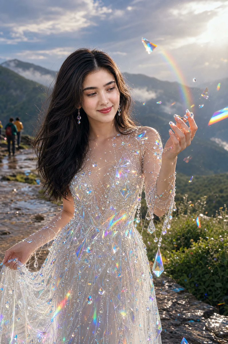 Crystal Gown Mountain Portrait