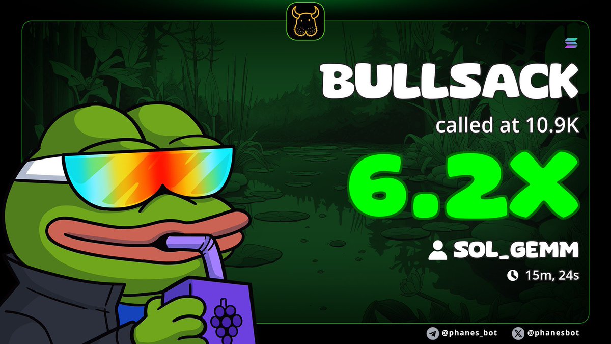 Sol_gemmsSeeker's tweet photo. 6.2x profit secured on $BULLSACK
Tg fams printing as usual 
Dm: https://t.co/y3kXJpbtZV to join us

3Nn53d4XqrnuGVGoqKY92XXNBgKaFsz82kgPEG43pump https://t.co/gUp63OQSRh