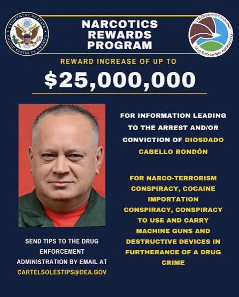 TellerSanchez's tweet photo. @UHN_Plus No discutan con @dcabellor ejecuten la recompensa y se acabo el problema  

@SecRubio @TheJusticeDept https://t.co/f2GUG7LM2L