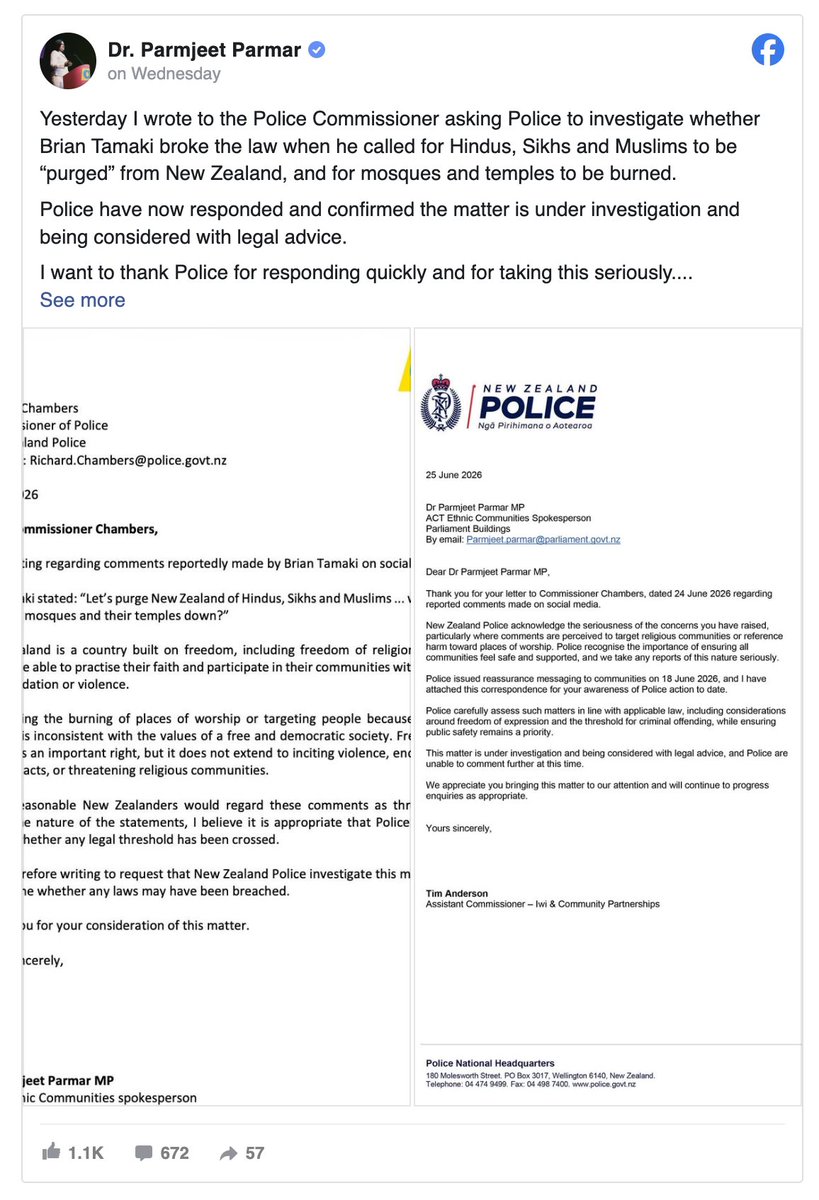 kaiviti_cam's tweet photo. You know what aren't "Kiwi values" Parmjeet? Snitching and siccing cops on to people you disagree with politically.
As a result Parmjeet you've just lost the entire firearms community because of your snitching. https://t.co/sipRTkJiq3