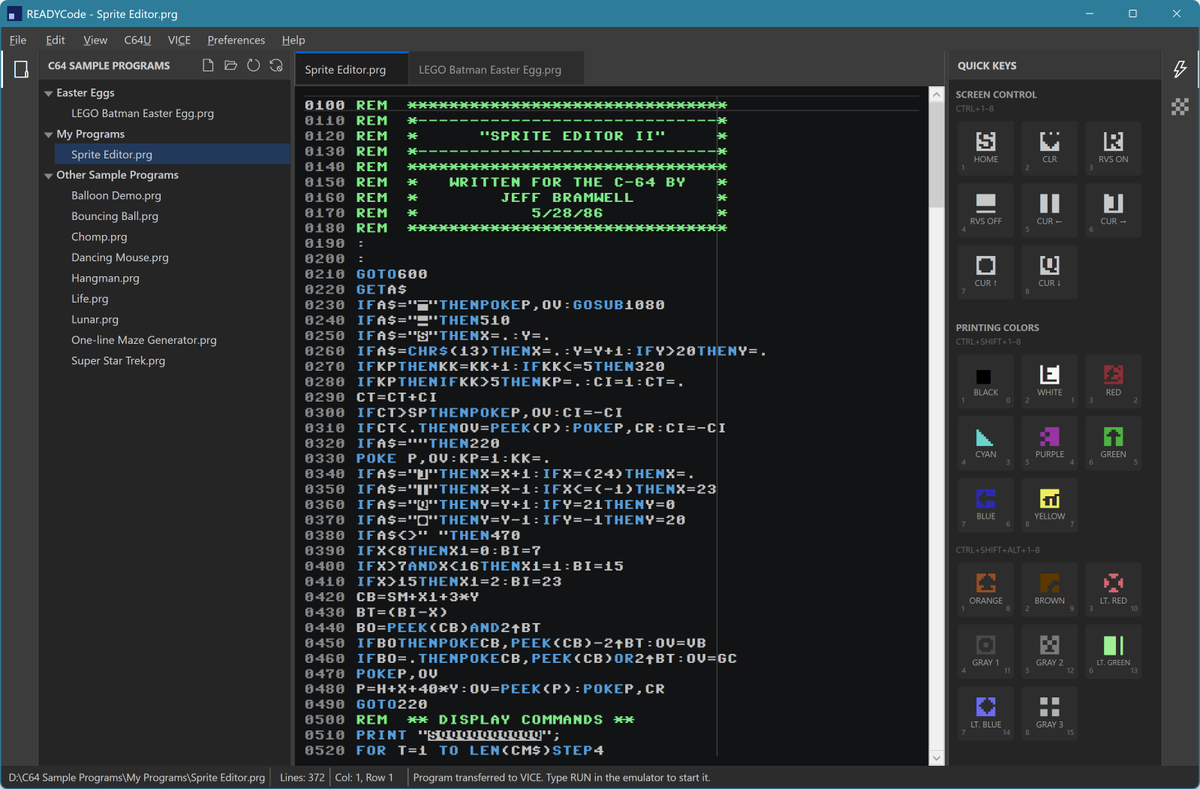 BitsAndBytes42's tweet photo. Love my Commodore 64 Ultimate but wanted a better editing experience, so I created READYCode. You can check it out here: https://t.co/dePE22EBBp

#commodore #c64 https://t.co/oBt3SyAkki
