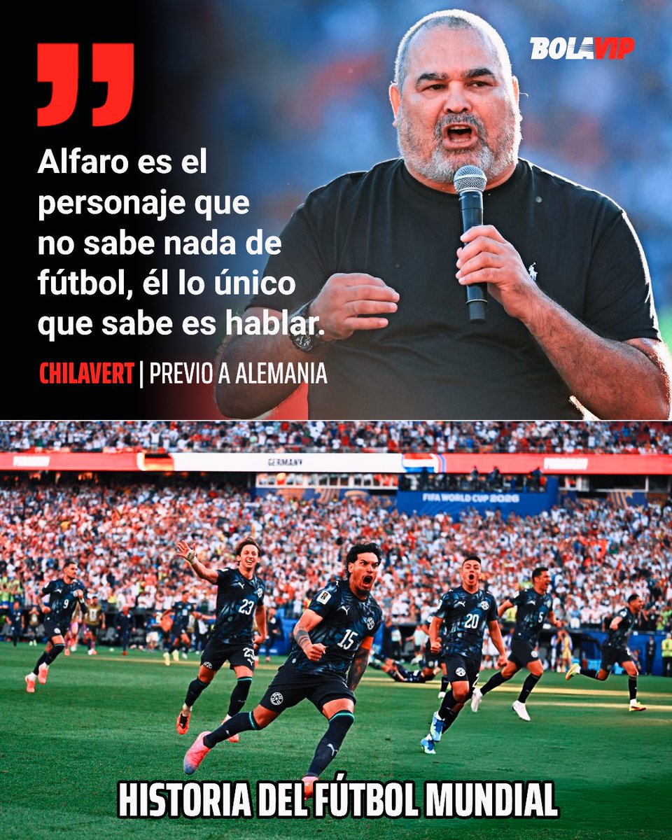 BolavipAr's tweet photo. 🤬 La previa del Alemania vs. Paraguay estuvo marcada por fuertes críticas hacia Gustavo Alfaro. ¿El motivo? Su planteo ante Australia en pos de conseguir la clasificación a 16avos del Mundial. 

¿El principal referente paraguayo en apuntar contra Alfaro? José Luis Chilavert. https://t.co/7v2ZJ16s1R