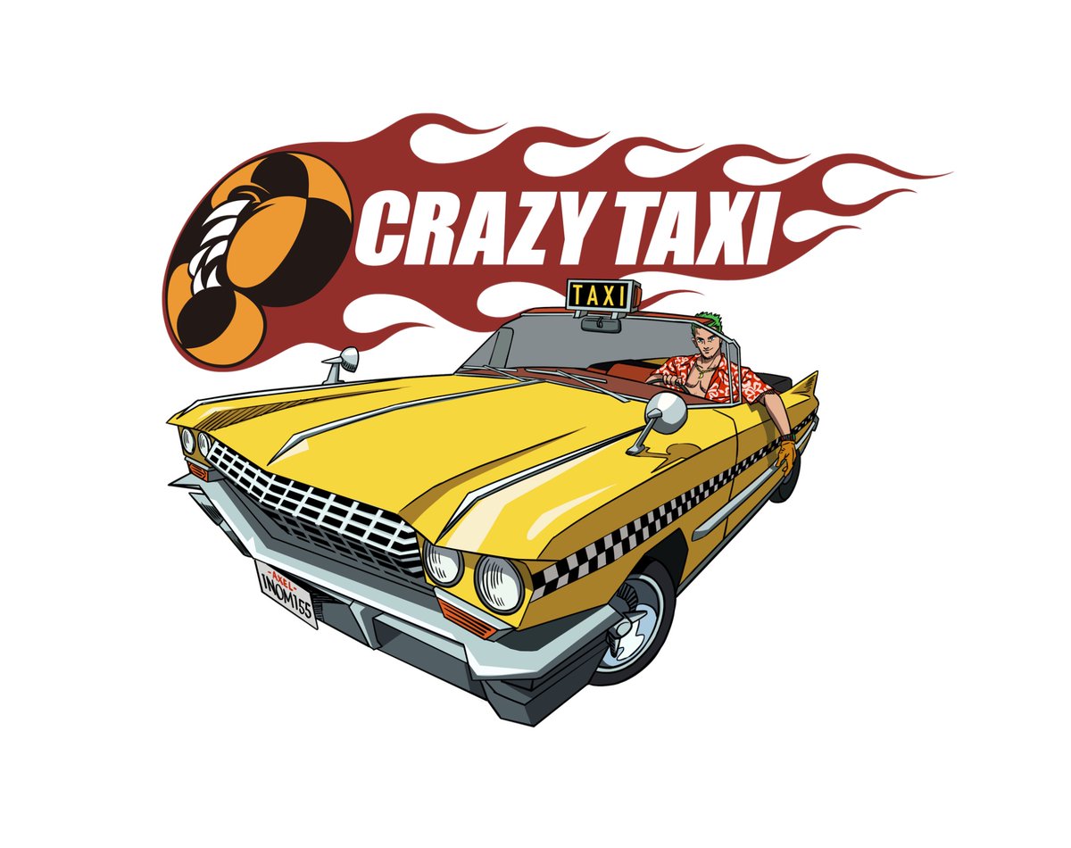 SEGAbits's tweet photo. Sigh. So here’s what likely happened with the Crazy Taxi product image. SEGA socials or the merch company used AI to mock up a product image using a real piece of human made art (which will also be used for the final image). https://t.co/6hzJS6LJsh