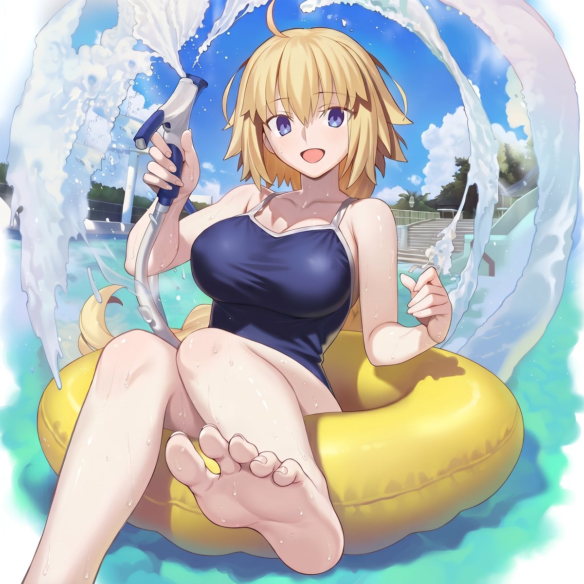 leotigerd's tweet photo. 水遊びを楽しむジャンヌ

水に濡れていない姿の画像をアップしようかどうしようか、すごく迷った画像です。

#FGO #ジャンヌ #ジャンヌダルク https://t.co/UJ3xvAKqNP