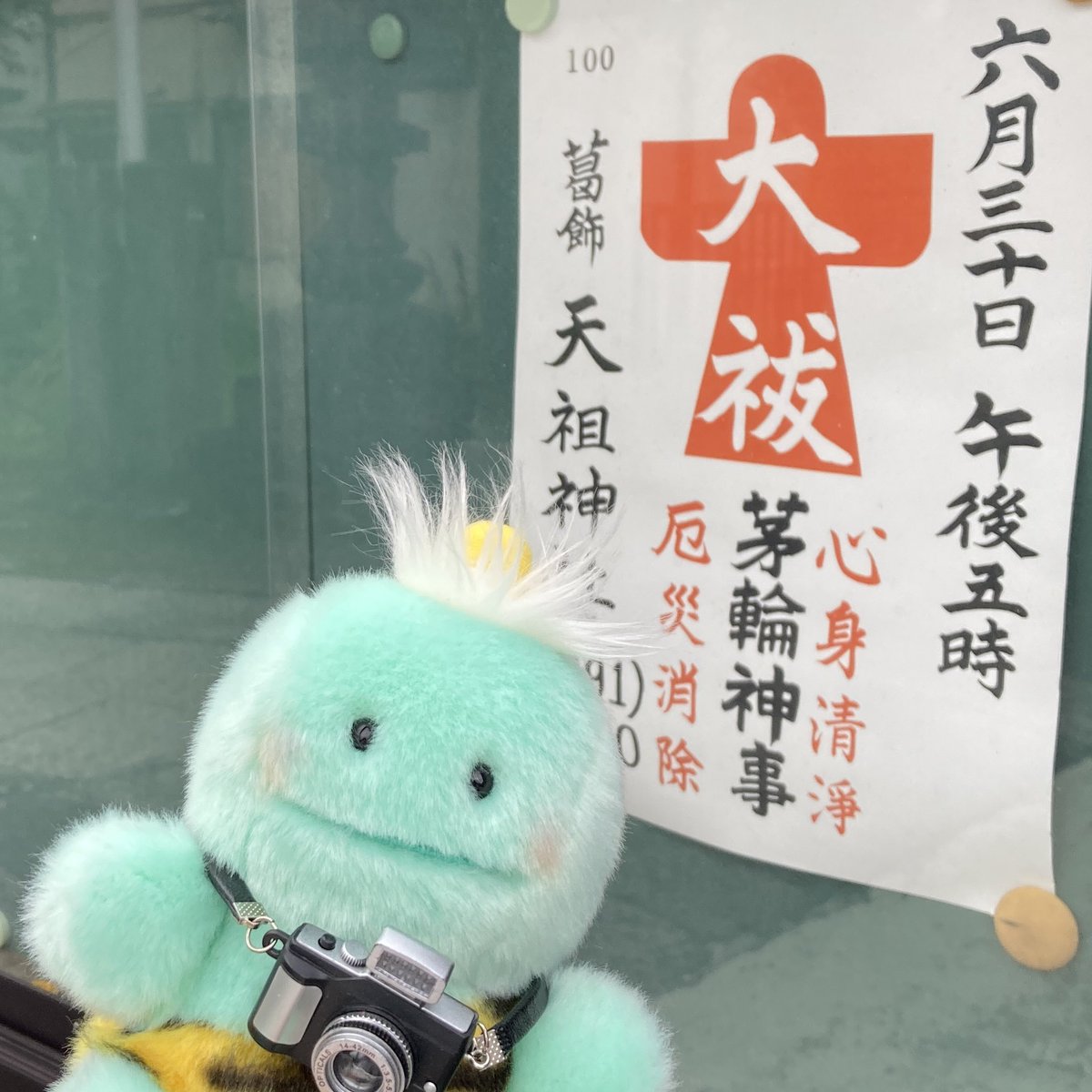 pikapon_pikapon's tweet photo. 6月最終日！
1年の折り返し

今日は夏越の大祓

半年で溜まった厄を
おはらいして
リセットする日なんだって

茅の輪っかを
8の字にくぐって
お参りして
　
水無月もたべて
リフレッシュ！

残り半年も
元気で過ごせますように！

#ピカポン #ぬい活 https://t.co/jAjSXoEqCj