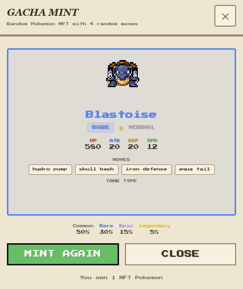 MagaXBT's tweet photo. @thepokearena not bad I minted a rare 😁 https://t.co/EdjqyJeh8C