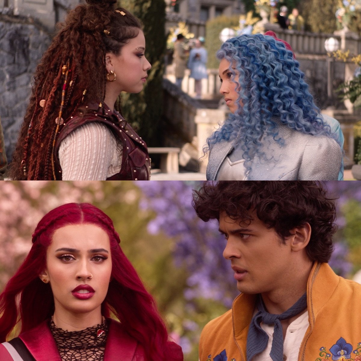 MaliaCrave's tweet photo. Chloe Charming's dynamic with Hazel Hook is highlighted by Disney in recent post alongside Luis and Red.

Via disneydescendants and disneychannel https://t.co/V4IjQTZmDk