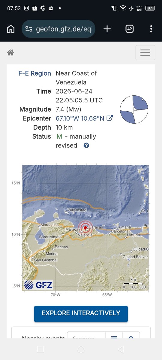 Onliyes's tweet photo. @HeverCastroB @Ob1187761 @NASA Saya rasa USGS belum begitu tepat untuk intensitas mappingnya, coba Anda lihat Geofon, pada patahan strike slip gempa kedua M7.4 (USGS M7.5) lebih dekat episentrum, sehingga skala guncangan didaerah wilayah La Guaira sangat merusak dan nyatanya dilapangan daerah ini rusak parah. https://t.co/IsCn228alO
