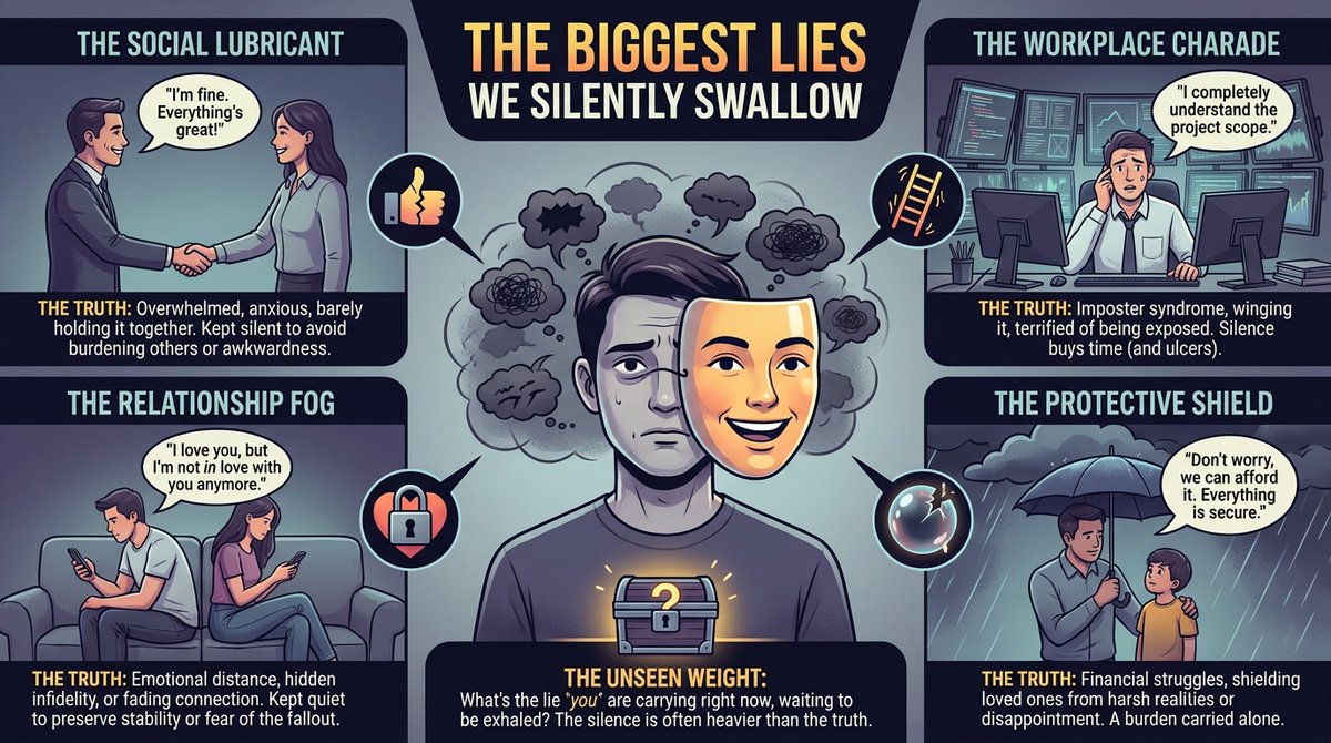 xluck2022's tweet photo. What’s the biggest lie you couldn’t call out because it would’ve exposed how you found out?
#BiggestLies #AwkwardMoments #CaughtInALie #SecretKeeping #SocialAnxiety #FamilySecrets #WorkplaceDrama #UncomfortableTruths #LifeStories #RedditClassic #Whistleblower #SilentTreatment https://t.co/x691mirXAU