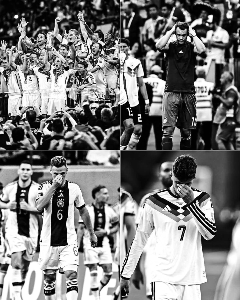 iampaid2exist's tweet photo. ▪️2014: Champions 🏆
▪️2018: Group stage ❌
▪️2022: Group stage ❌
▪️2026: Round of 32 ❌

Germany haven’t been the same at the World Cup since they won it in 2014 😬
They keep on taking shortest route home 

#germany 
#Germania  #worldcup #FIFAWorldCup #football #footballfans https://t.co/sqWHHygh2w