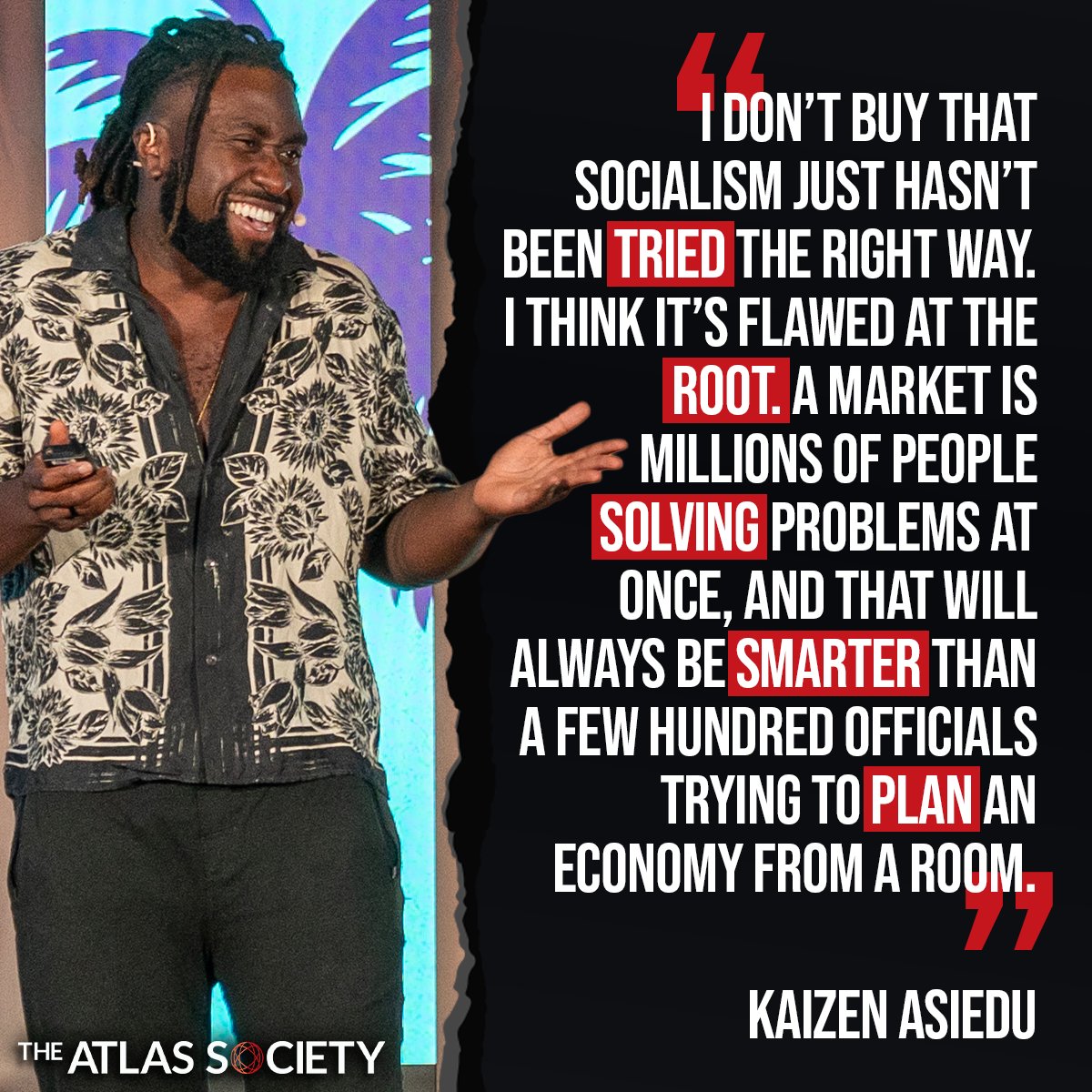 TheAtlasSociety's tweet photo. Millions of minds > central planners. @thatsKAIZEN https://t.co/WxnEySAZfy