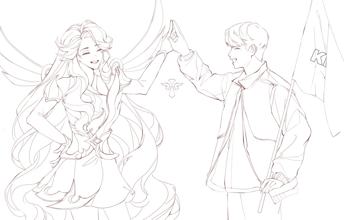 KtoA_145's tweet photo. The final version isn't ready yet, so here's the clean sketch first🫶
#Keria #Seraphine #fanart ㅤㅤ https://t.co/dCIZ9YcaLc