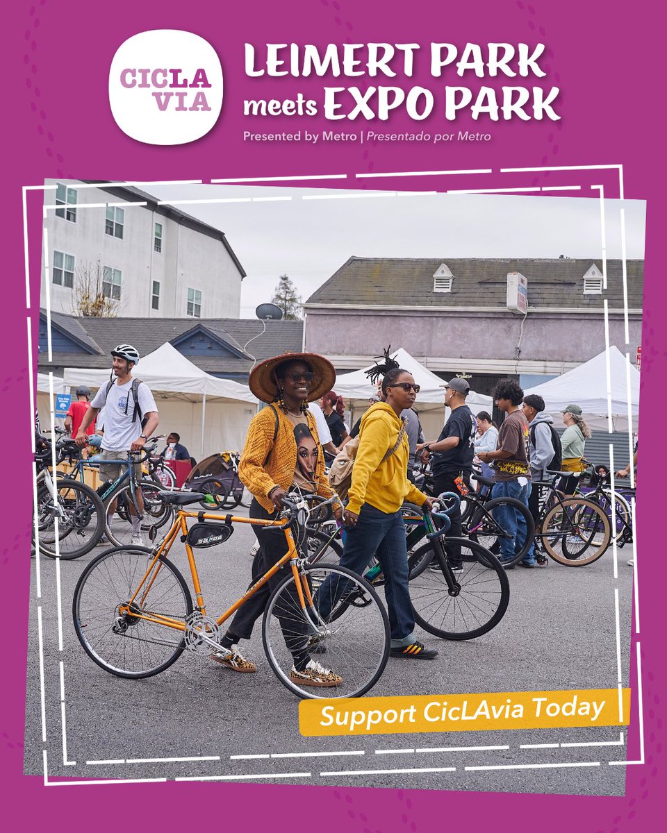 CicLAvia's tweet photo. “It feels like our City is finally coming back to life, and CicLAvia is a big part of what’s bringing us back.“
Marqueece Harris-Dawson, CD8,  6/28/26

CicLAvia is a nonprofit organization, not a city department, so every donation makes an impact. Support: https://t.co/GVvaoLzdEJ https://t.co/OO7NACBxIo