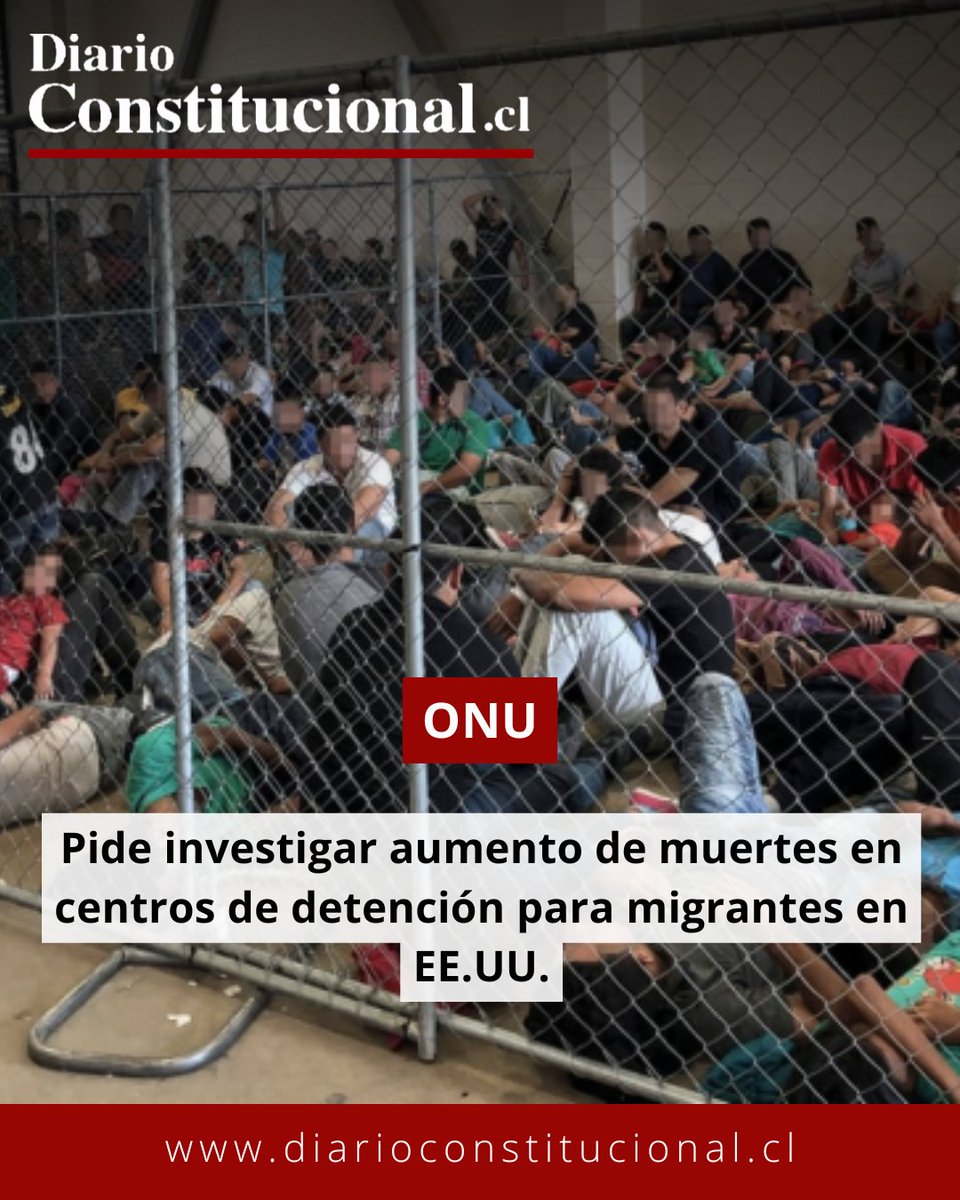 DiarioConst's tweet photo. 📢 Alerta internacional de la #ONU: El organismo exigió a Estados Unidos una investigación exhaustiva e independiente ante el aumento de muertes en centros de detención para migrantes. La custodia estatal obliga a garantizar la vida y la dignidad.
​Más 👉 https://t.co/rnofCCoz8Z https://t.co/bPj6EBWXL8