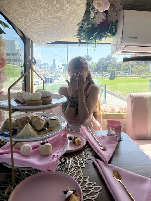 Angel - 4 pic. I went on the cutest tea party bus with my best friend @aliyabrynn 💕 it was such an incredible birthday gift!! We were total princesses 💗💖💕 https://t.co/XCJeoqSJeZ