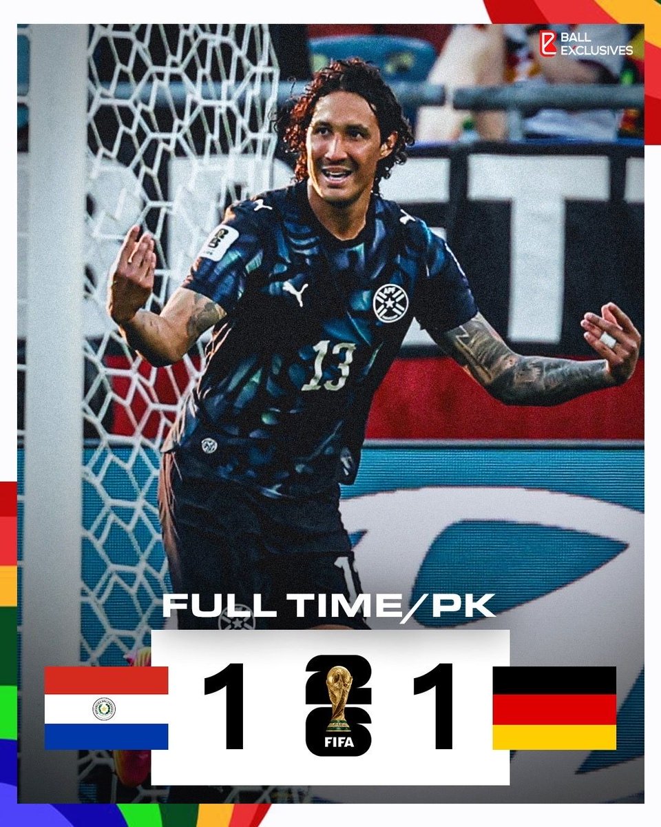 ballexclusives's tweet photo. Jose Canale found the net in a sudden-death penalty shootout on Monday, pushing Paraguay past Germany and into the Round of 16! 🔥🙌 https://t.co/vRoYGDO3OC