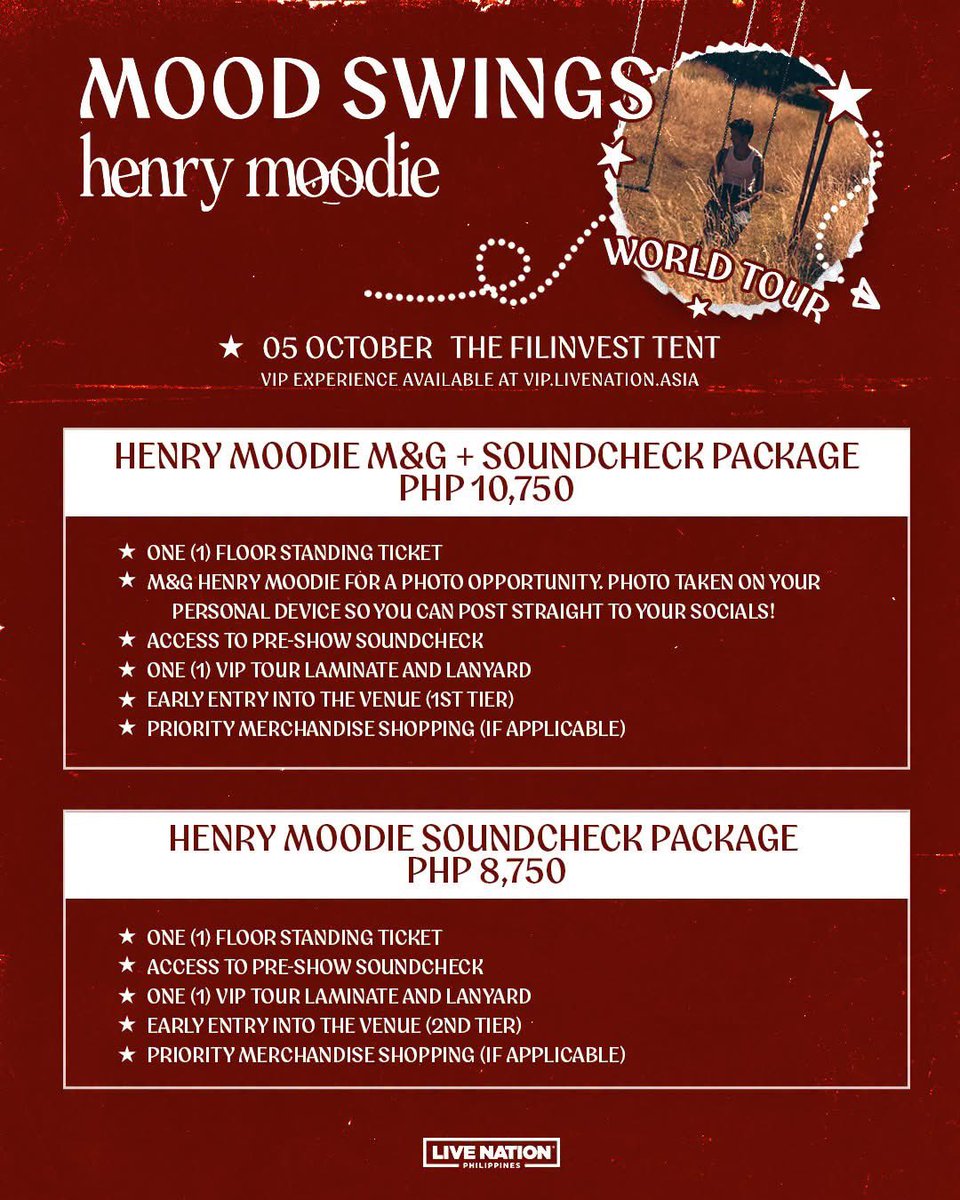 livenationph's tweet photo. Reminder❗Artist Presale starts TODAY at 10AM and ends at 11:59PM.

Make sure you've signed up at https://t.co/n4IVv7Q8ut

Henry Moodie: Mood Swings World Tour in Manila
📅 October 5, 2026
📍 The Filinvest Tent

For more info, visit https://t.co/W363tvv92f.

#HenryMoodieInManila https://t.co/85IU1ru8l8