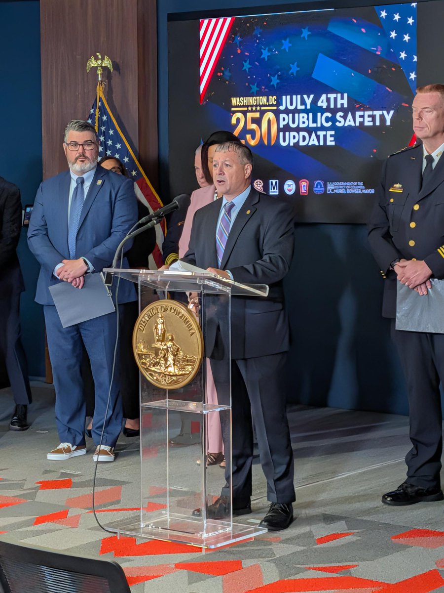 FBIWFO's tweet photo. #FBIWFO Assistant Director in Charge Darren Cox joined law enforcement and public safety officials today to share an overview of preparations and resources for this year's Independence Day celebrations in Washington, D.C.

"In the lead-up to July 4 and throughout the celebration, FBI intelligence analysts are reviewing and sharing information in real time," Cox said. "We evaluate every tip — every piece of intelligence — and work closely with our partners to respond to and investigate all issues quickly and safely. Our goal is very simple: We want every resident and visitor to enjoy the celebration of America's 250th birthday knowing that thousands of professionals have spent months preparing to keep them safe."

As always, we encourage you to stay vigilant. If you have a tip about a federal crime, call 1-800-CALL FBI (1-800-225-5324) or submit a tip via https://t.co/NGk6gzdQ6H.