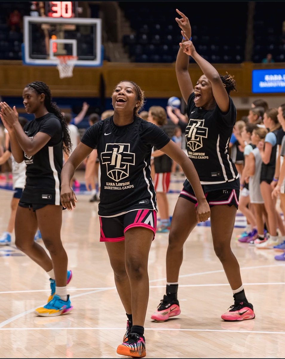 asiaunarobinson's tweet photo. All Smiles &amp; Cheers at the Kara Lawson Basketball Camp #AGTG #dukewbb @DukeWBBCamp https://t.co/F1L7kUrmxv