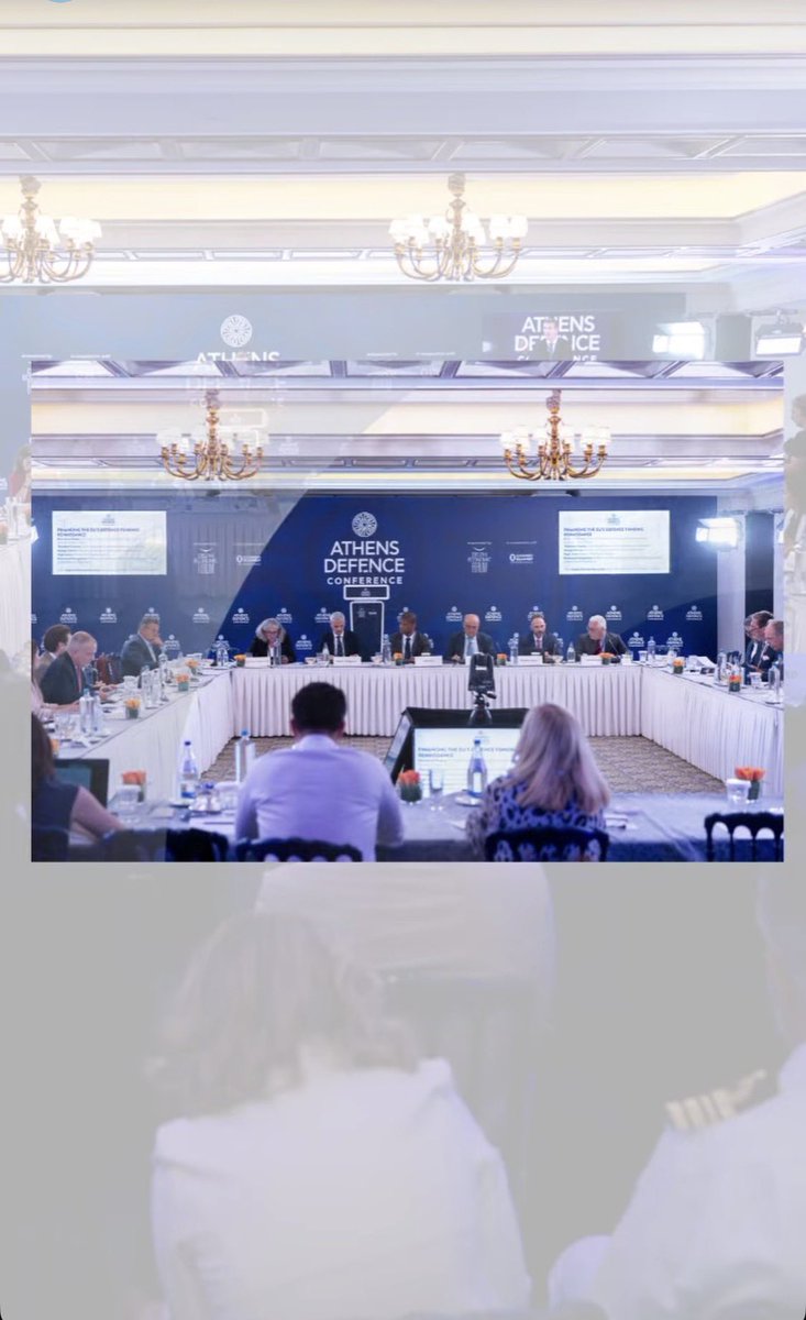 Emdupuy's tweet photo. Première #AthensDefenceConference co-organisée à Athènes 🇬🇷 , par @DelphiEconForum & @eliamepgr
J’y ai évoqué le hiatus existant entre financement communautaire et contributions nationales de la renaissance européenne de l’armement https://t.co/e6PiCM6Nb0