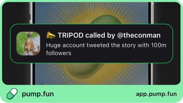 conluenty's tweet photo. Just called out Tripod at $4.99K mcap. My recent call hit 17x! Follow me on https://t.co/E73cc1ol5e app to get instant alerts: https://t.co/egnBmyxqE0 DBthvFKMfZbBK9fMeAMphX3WBFhpVLxyJJ6nTMyzpump https://t.co/LGg65KaXdO