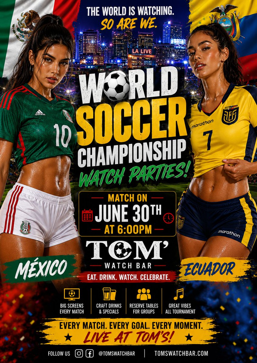 BeingAGoodSport's tweet photo. Come watch Mexico🇲🇽 vs Ecuador🇪🇨 #FIFAWorldCup in the best place in LA!    
👉Go to https://t.co/030Dl5ehGo For guaranteed seats! No waiting! 360 viewing! 100's of screens! https://t.co/Z9KhiXdk8D