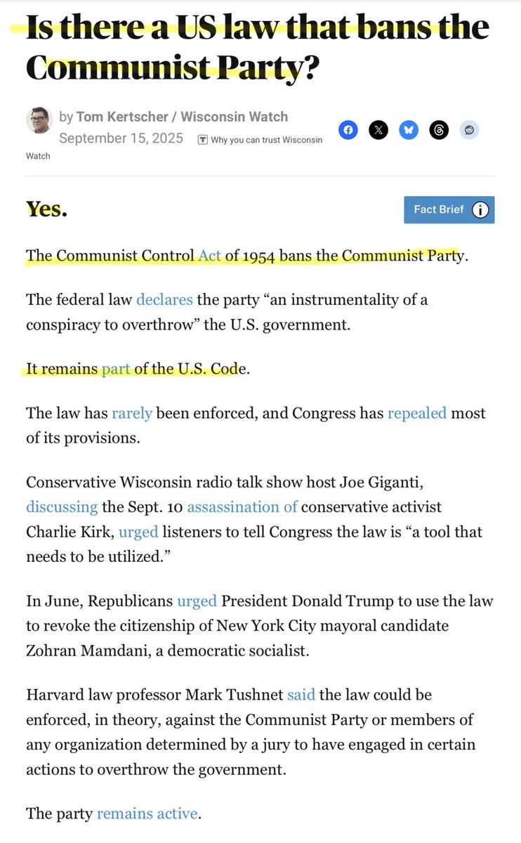 Punky198411's tweet photo. Communism is ILLEGAL IN AMERICA!!!!!! 
#CommunistControlAct of 1954 https://t.co/hlO8crktJx